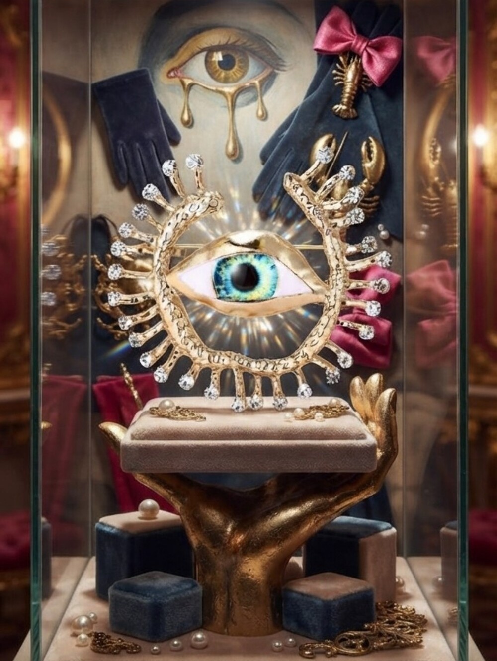 Huge Gold Eye Statement Surreal Brooch 👁️